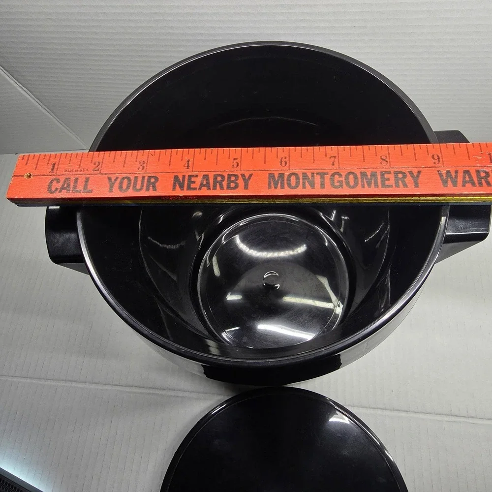 VTG 1970s NFL Ice Bucket Thermo-Serv West Bend Black Plastic 28 Team‎ Logos USA